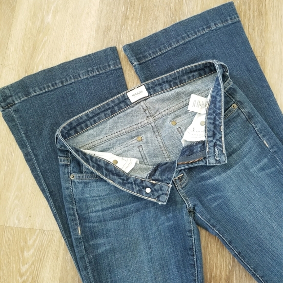 Hudson Vintage Low Rise Wide Leg Flare Women's Y2K Blue Jeans Flap Pockets sz 26 - Picture 4 of 14